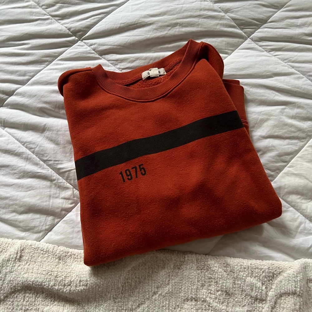 Women’s Rusty Orange Garage Crew with Black Stripe